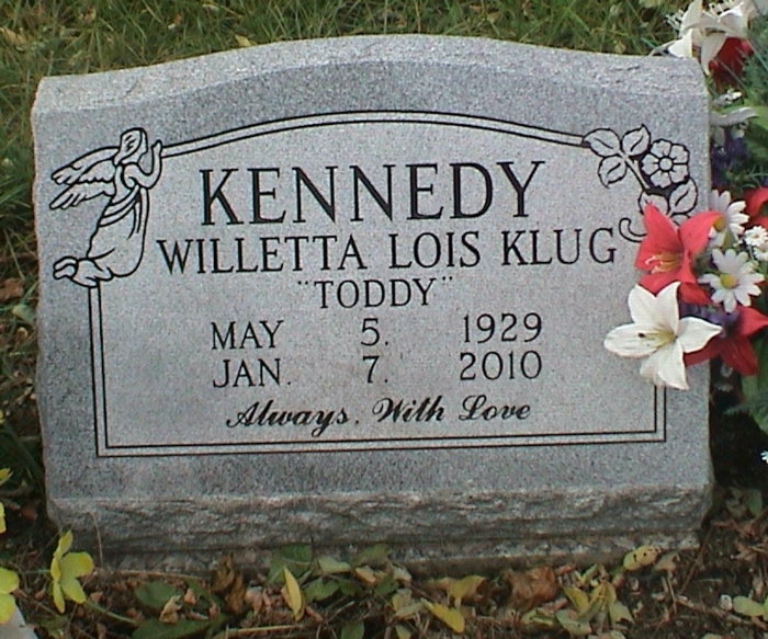 Willetta Klug Kennedy gravestone, Class of 1947