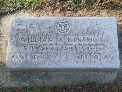 William (Bill) Kinsman gravestone, Class of 1938