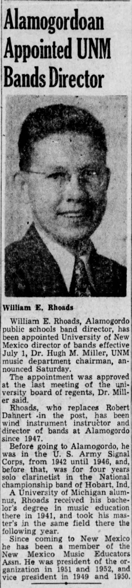William Billy Rhoads article, Class of 1936