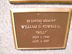 William Fowble gravestone, Class of 1958