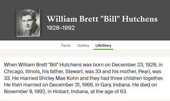 William Hutchens life info, Class of 1947