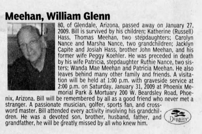 William Meehan obituary, Class of 1946