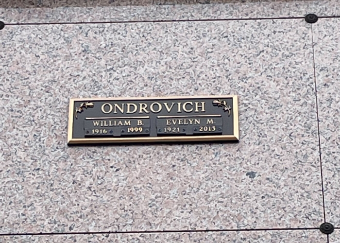 William Ondrovich gravestone, Class of 1934