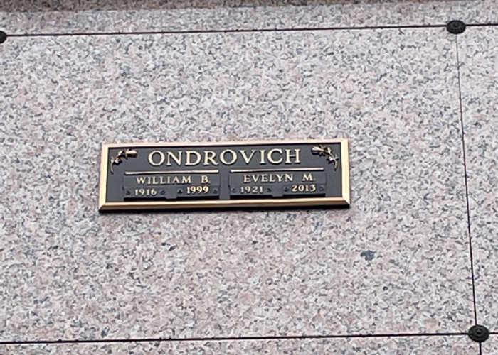 William Ondrovich gravestone, Class of 1934