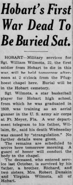 William Willmoth obituary atricle, Class of 1939