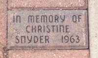 Christine Snyder memorial brick at Lakefront Park