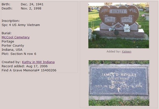 James Henley obituary at Find-A-Grave.com