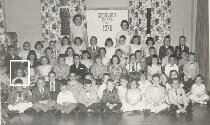 Christine Snyder in Presbyterian Church class picture, Class of 1970